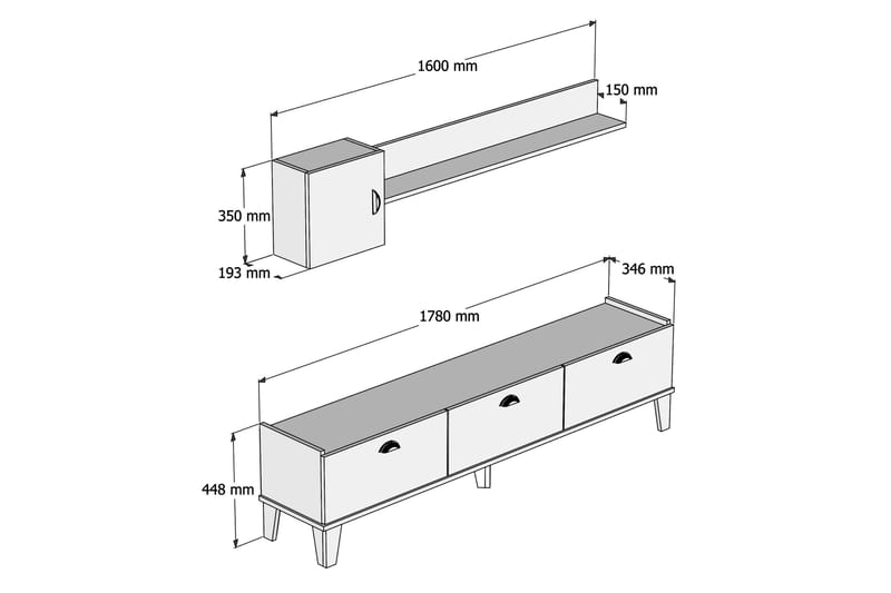 TV Unit Eik|Marmor - Møbler - Mediamøbel & tv møbel - TV-møbelsett