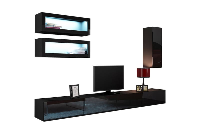 Vigo TV-møbelsett 280x40x180 cm - Hvit - TV-møbelsett