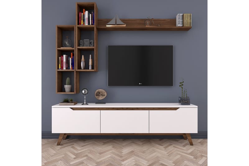 Virkesbo TV-Møbelsett 180 cm - Beige - Møbler - Mediamøbel & tv møbel - TV-møbelsett