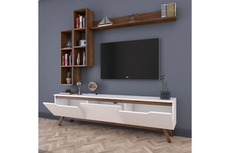 Virkesbo TV-Møbelsett 180 cm - Beige - Møbler - Mediamøbel & tv møbel - TV-møbelsett