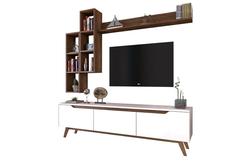 Virkesbo TV-Møbelsett 180 cm - Beige - Møbler - Mediamøbel & tv møbel - TV-møbelsett