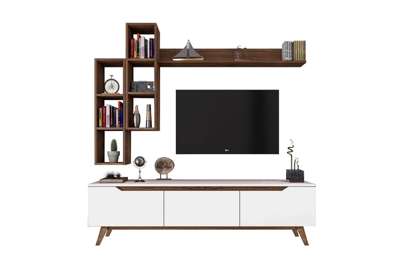 Virkesbo TV-Møbelsett 180 cm - Beige - Møbler - Mediamøbel & tv møbel - TV-møbelsett