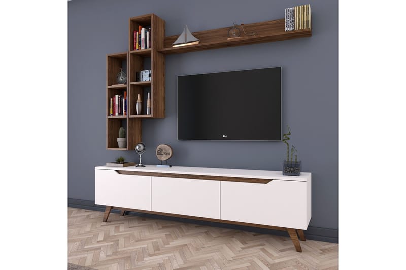 Virkesbo TV-Møbelsett 180 cm - Beige - Møbler - Mediamøbel & tv møbel - TV-møbelsett