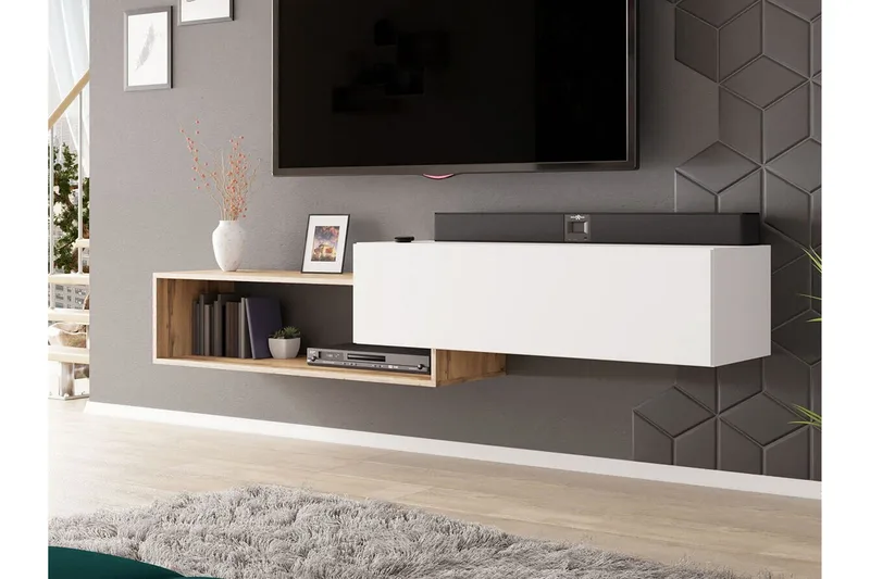 Carbost TV-skap 210 cm - Hvid - Møbler - Mediamøbel & tv møbel - TV-benk & mediabenk