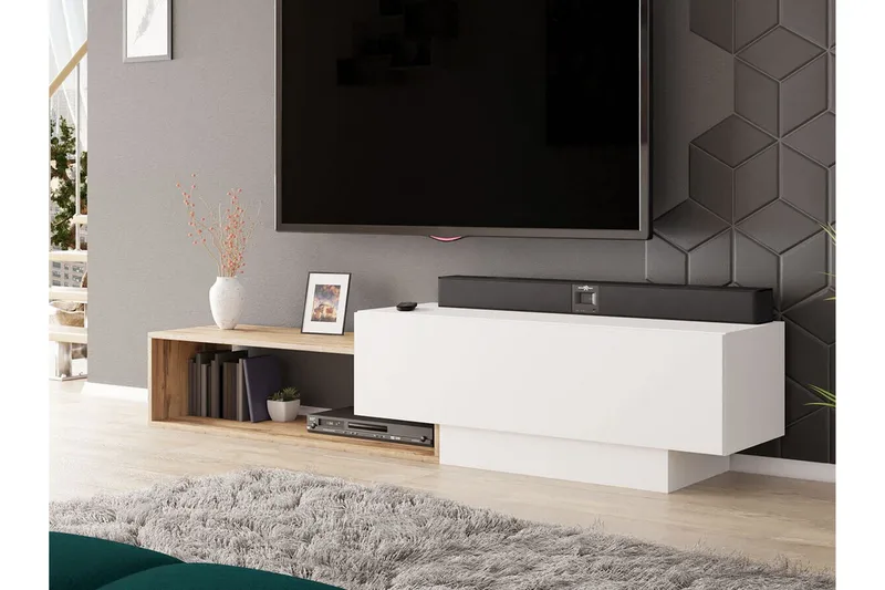Carbost TV-skap 210 cm - Hvid - Møbler - Mediamøbel & tv møbel - TV-benk & mediabenk