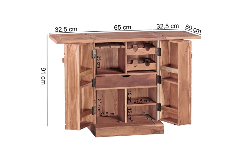 Cluett Barskap - Brun - Husholdning - Bar & vin - Barmøbler