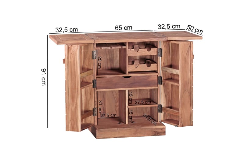 Cluett Barskap - Brun - Husholdning - Bar & vin - Barmøbler
