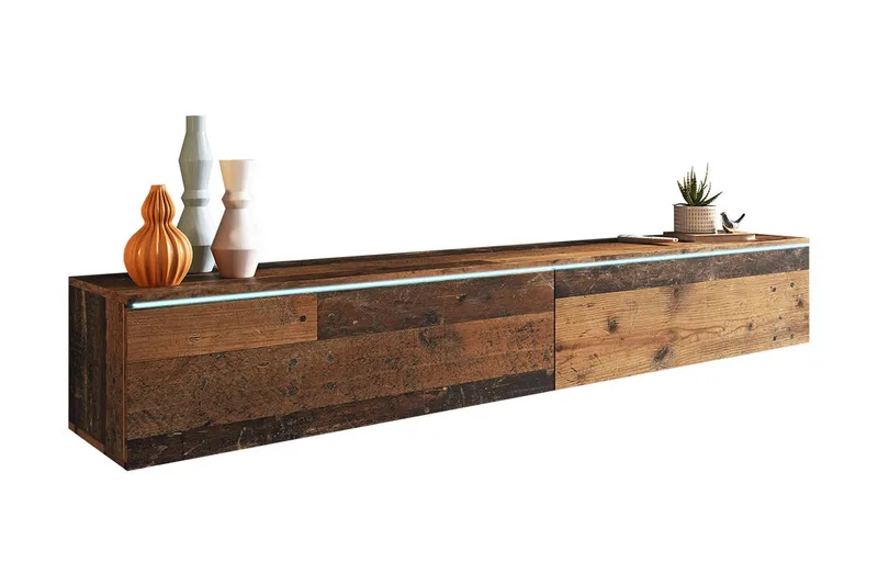 Cuguen Tv-skap 180 cm Hvit LED - Natur - Møbler - Mediamøbel & tv møbel - TV-skap