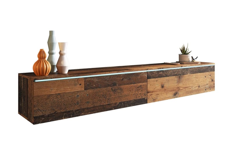 Cuguen Tv-skap 180 cm Hvit LED - Natur - Møbler - Mediamøbel & tv møbel - TV-skap