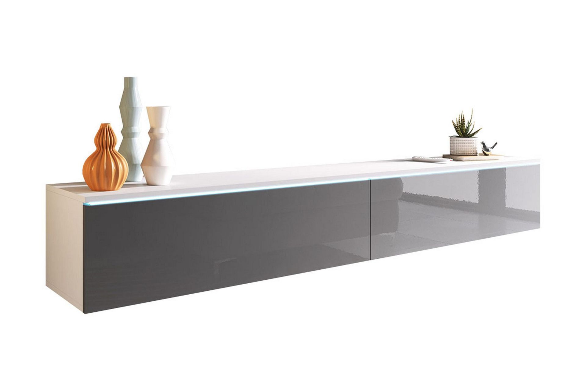 Cuguen Tv-skap 180 cm - Hvit/Grå