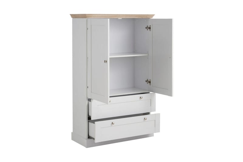 Dareia Garderobe 85 cm - Hvit/Brun - Oppbevaring - Klesoppbevaring - Garderober & garderobesystem - Garderobeskap & klesskap