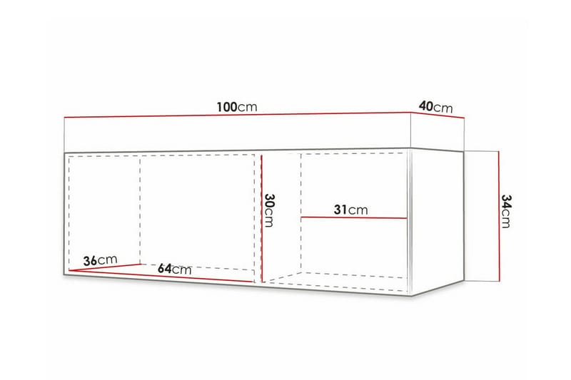 Dunvegan Tv-skåp 100 cm NO_BRAND White - Møbler - Mediamøbel & tv møbel - TV-benk & mediabenk