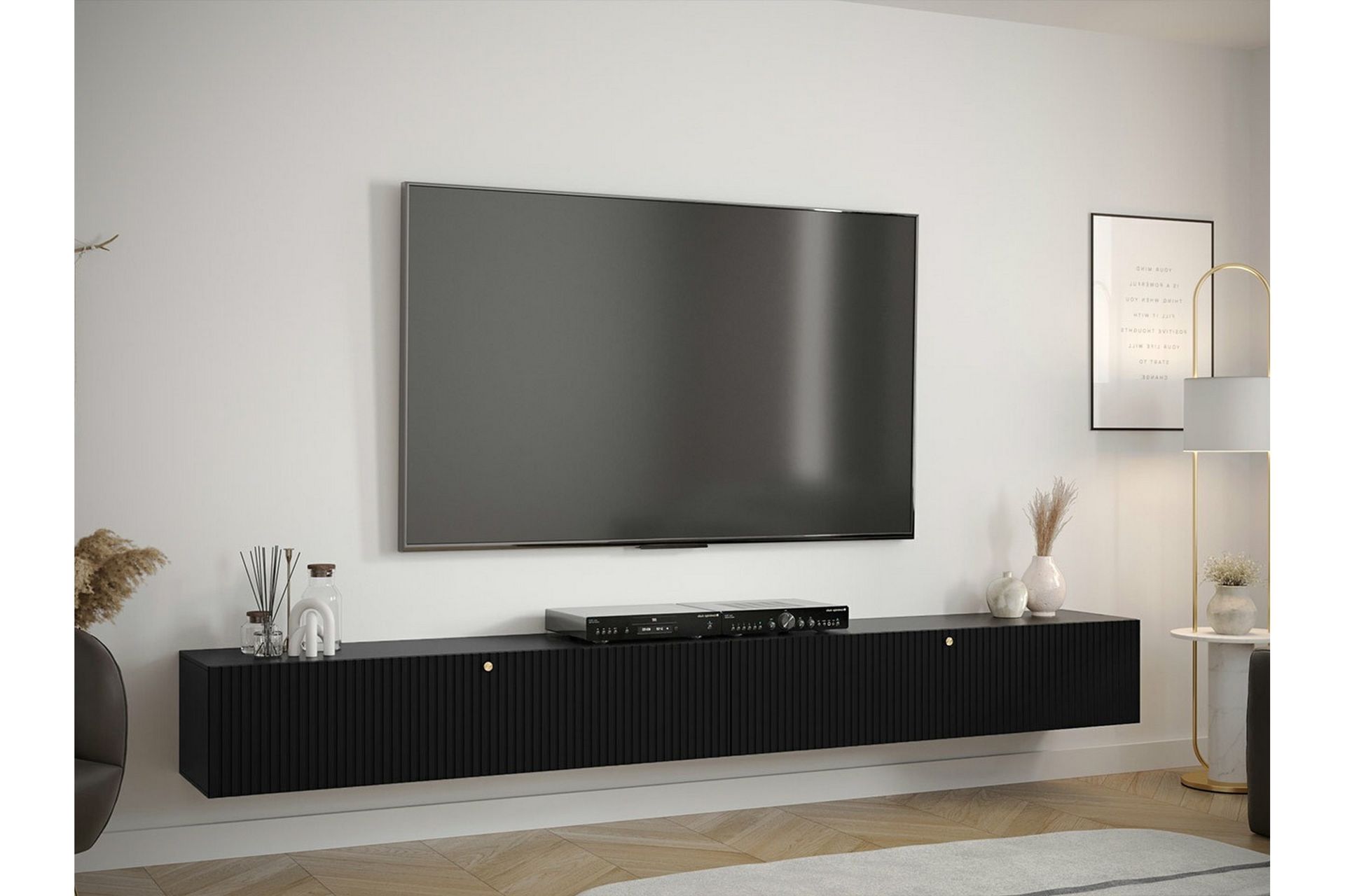 Dunvegan TV-skap 300 cm - Svart - Møbler - Mediamøbel & tv møbel - TV-skap