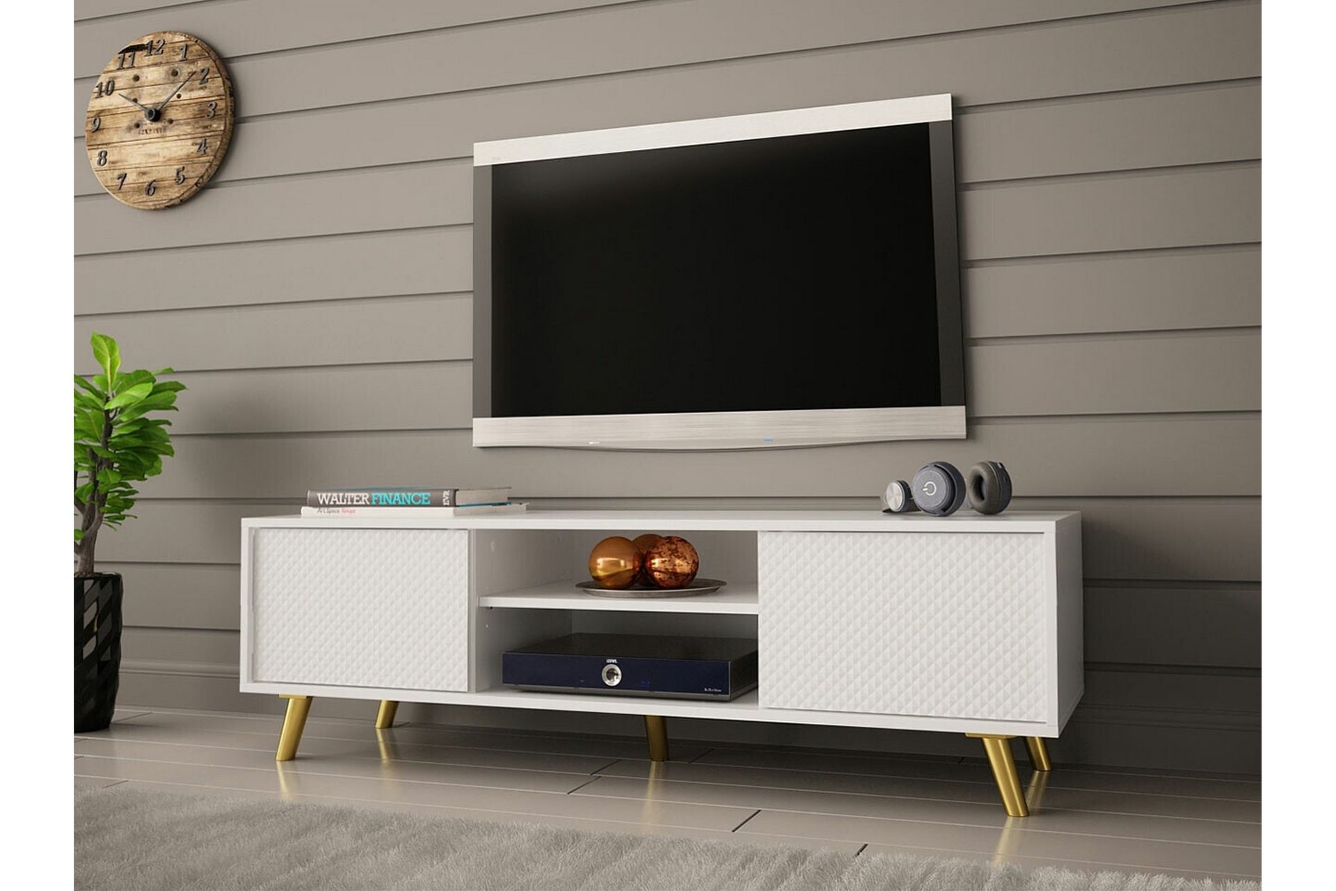 Glenndale TV-skåp 140 cm - Hvid - Møbler - Mediamøbel & tv møbel - TV-skap