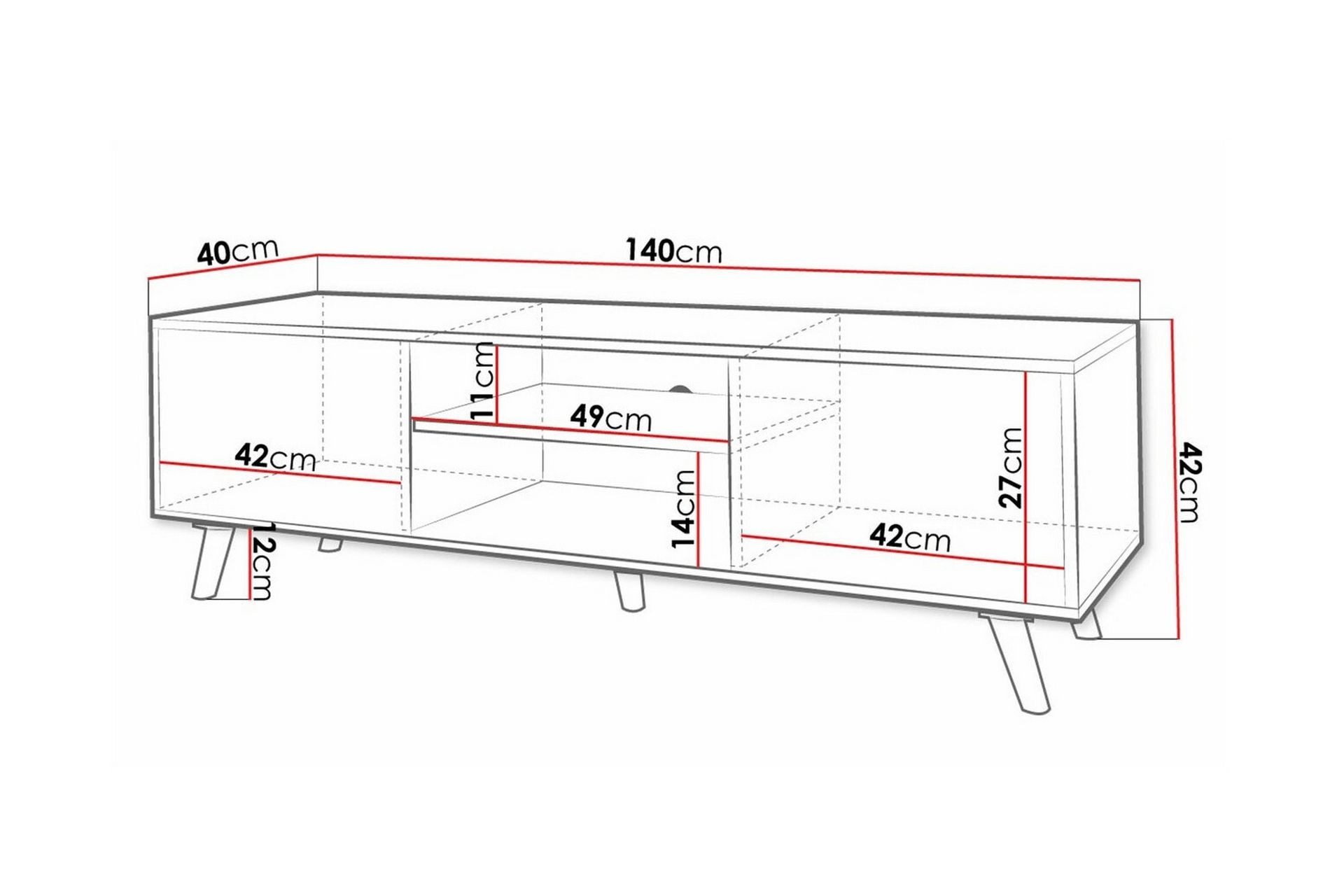 Glenndale TV-skåp 140 cm - Hvid - Møbler - Mediamøbel & tv møbel - TV-skap