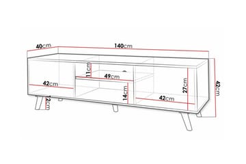 Glenndale TV-skåp 140 cm - Hvid - Møbler - Mediamøbel & tv møbel - TV-skap