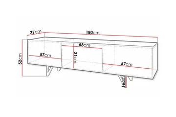 Glenndale Tv-skåp 180 cm Concept 55 White - Møbler - Mediamøbel & tv møbel - TV-benk & mediabenk