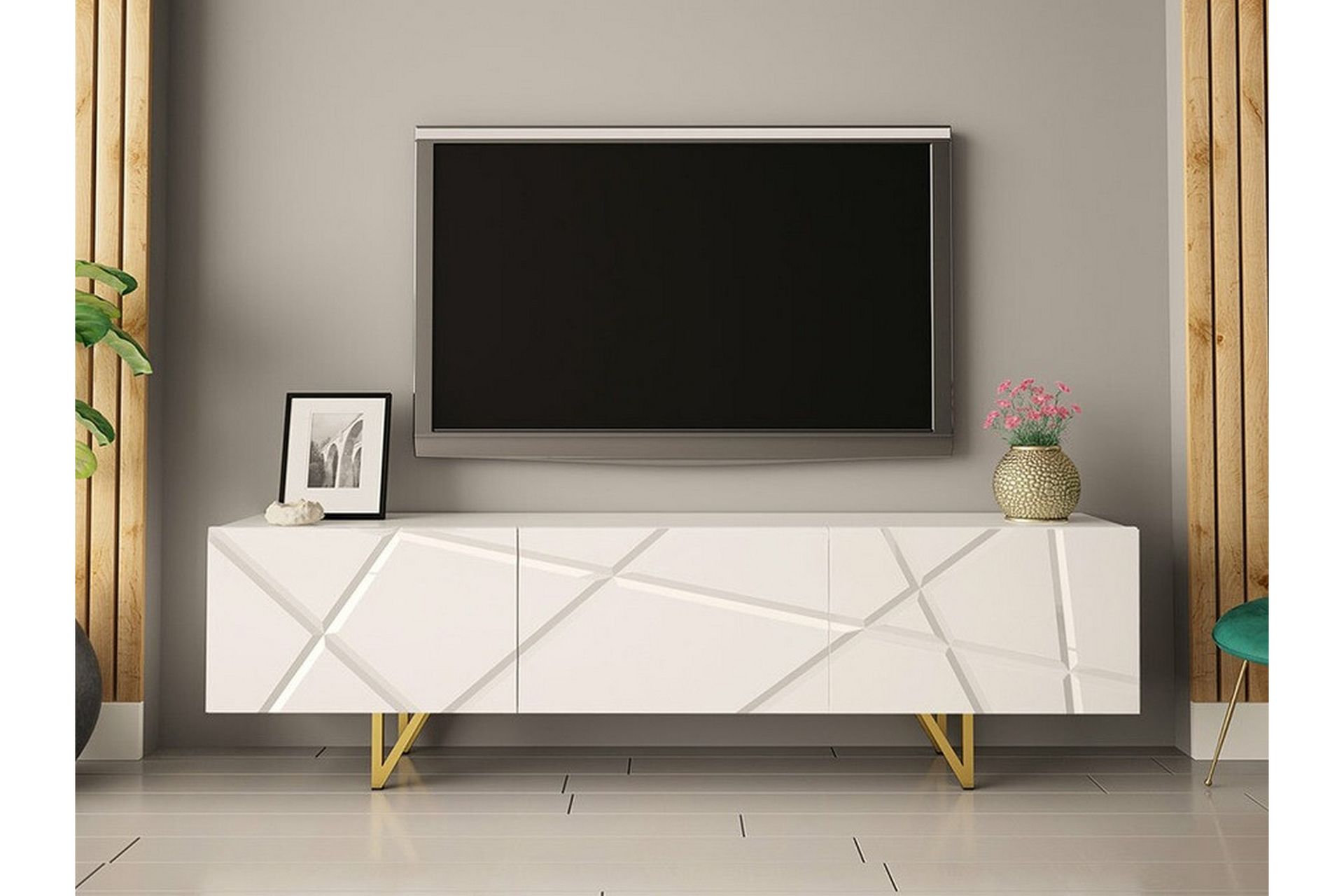 Glenndale TV-skåp 180 cm - Hvid - Møbler - Mediamøbel & tv møbel - TV-skap