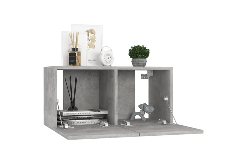 Hengende TV-benk betonggrå 60x30x30 cm - Grå - Møbler - Mediamøbel & tv møbel - TV-skap