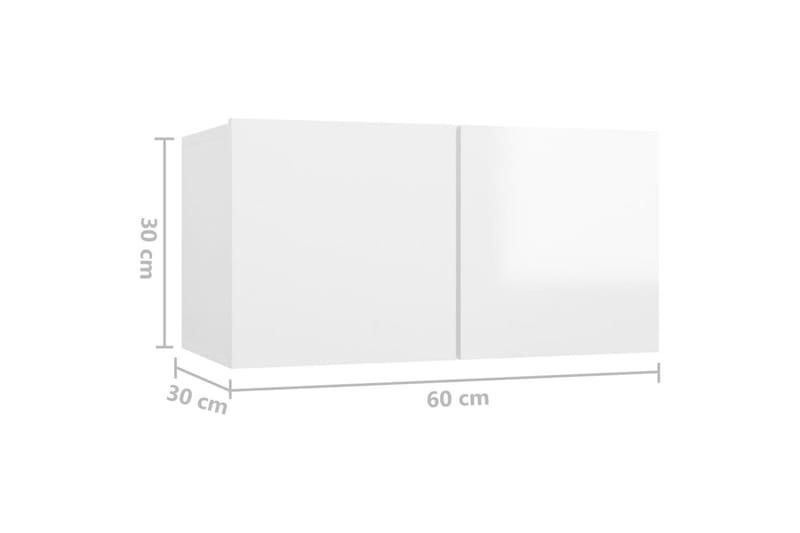 Hengende TV-benk høyglans hvit 60x30x30 cm - Hvit - Møbler - Mediamøbel & tv møbel - TV-skap
