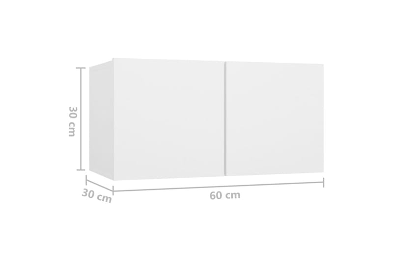 Hengende TV-benk hvit 60x30x30 cm - Hvit - TV-skap