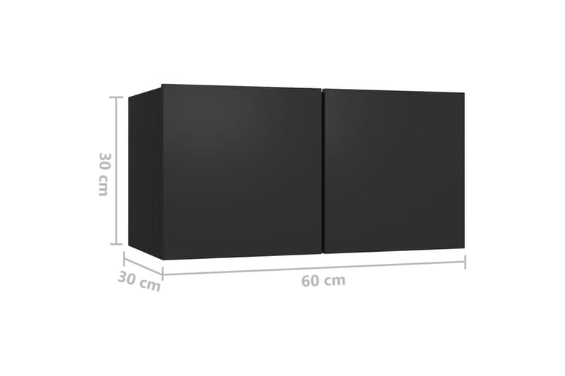 Hengende TV-benk svart 60x30x30 cm - Svart - TV-skap