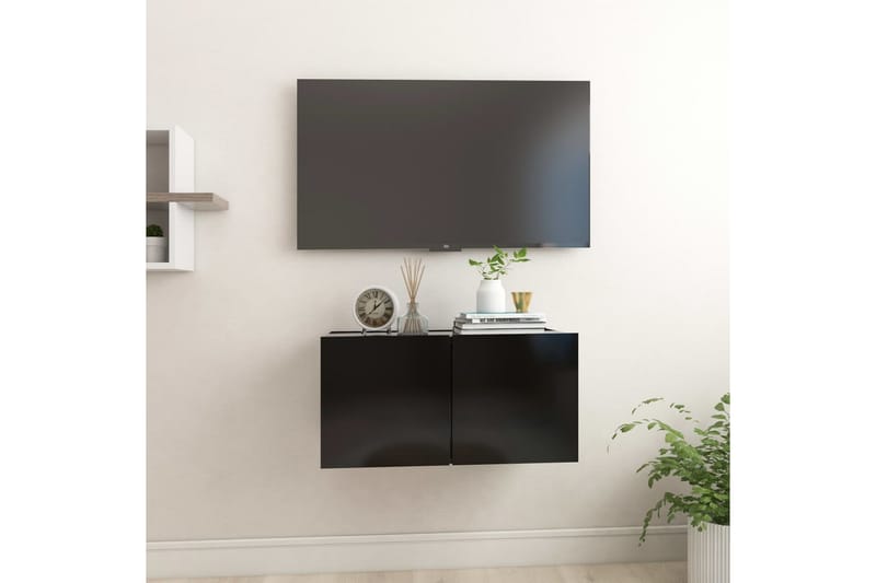 Hengende TV-benk svart 60x30x30 cm - Svart - TV-skap