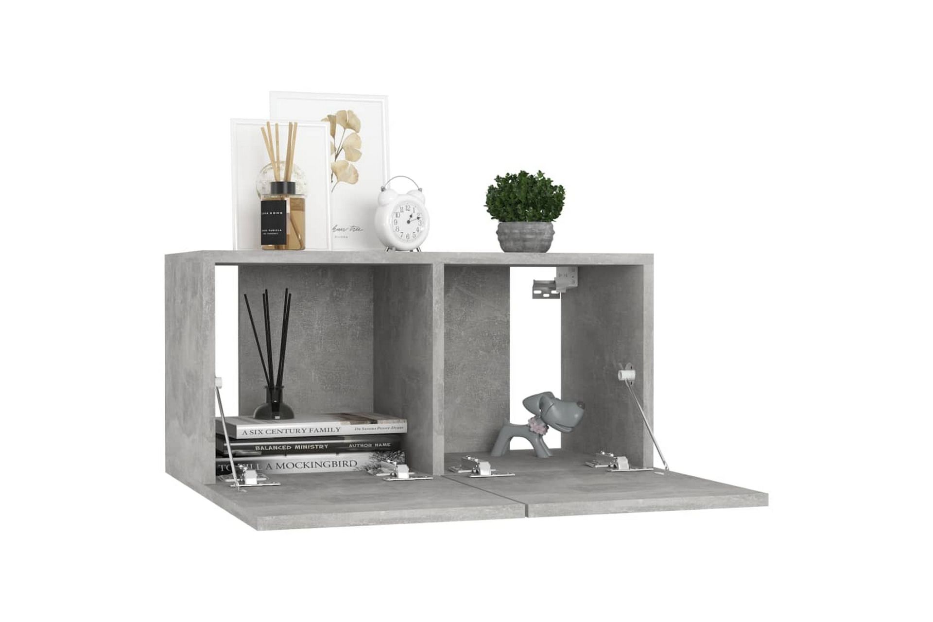 Hengende TV-benker 2 stk betonggrå 60x30x30 cm - Grå - Møbler - Mediamøbel & tv møbel - TV-skap