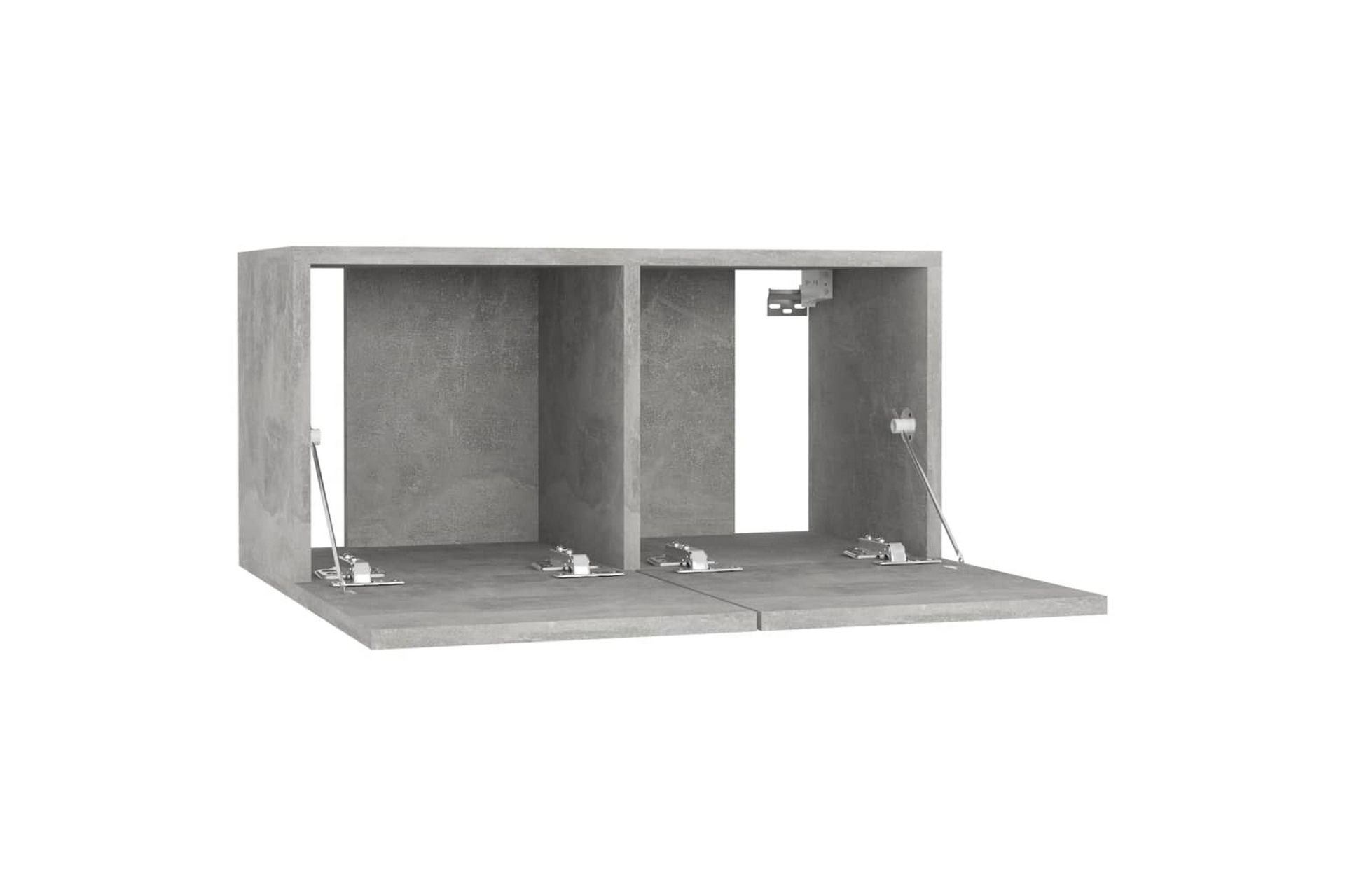Hengende TV-benker 2 stk betonggrå 60x30x30 cm - Grå - Møbler - Mediamøbel & tv møbel - TV-skap