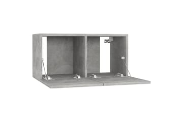 Hengende TV-benker 2 stk betonggrå 60x30x30 cm - Grå - Møbler - Mediamøbel & tv møbel - TV-skap