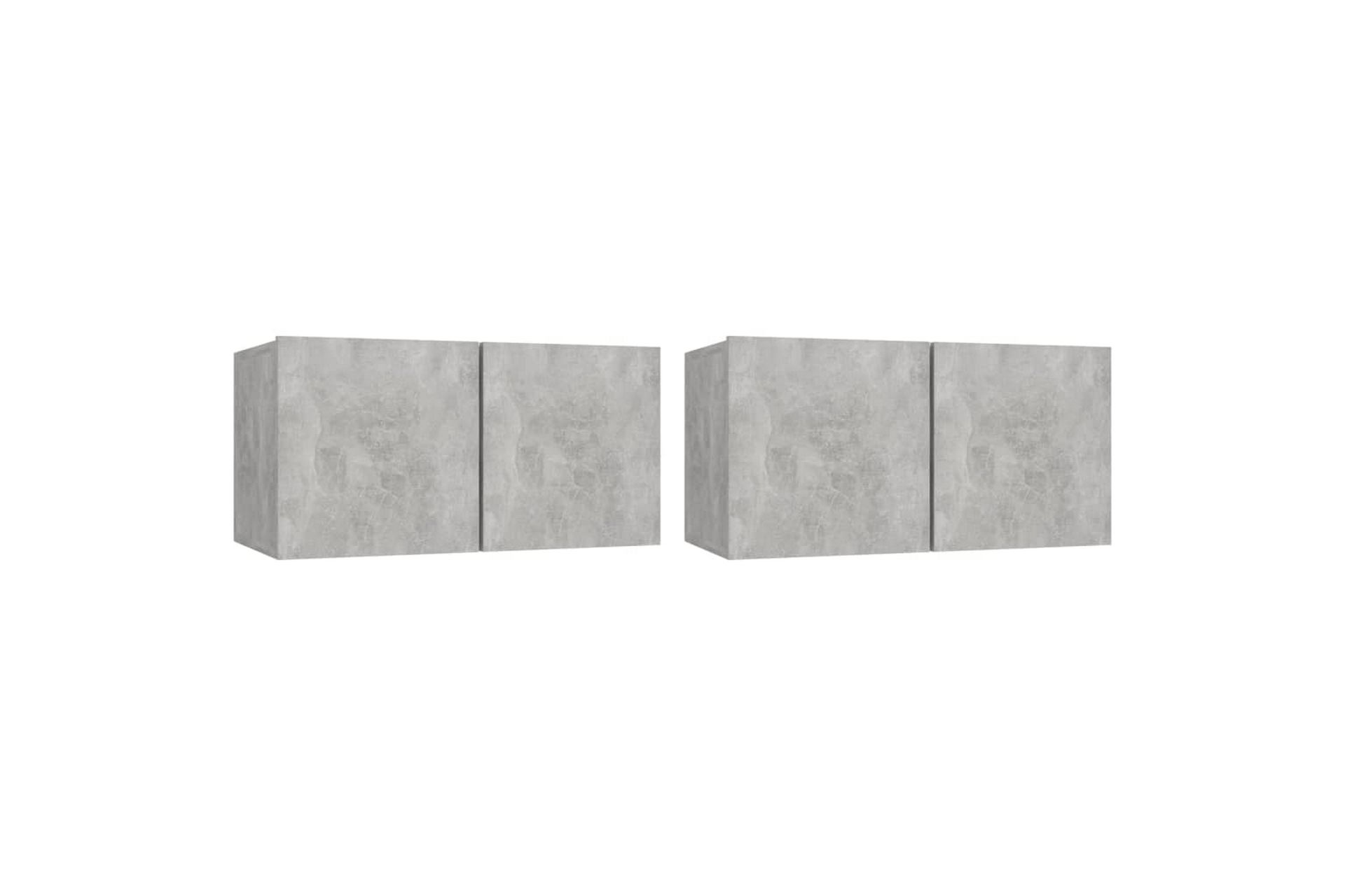 Hengende TV-benker 2 stk betonggrå 60x30x30 cm - Grå - Møbler - Mediamøbel & tv møbel - TV-skap