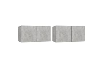 Hengende TV-benker 2 stk betonggrå 60x30x30 cm - Grå - Møbler - Mediamøbel & tv møbel - TV-skap