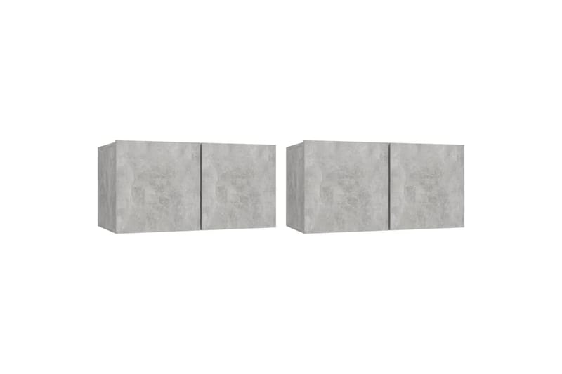 Hengende TV-benker 2 stk betonggrå 60x30x30 cm - Grå - Møbler - Mediamøbel & tv møbel - TV-skap