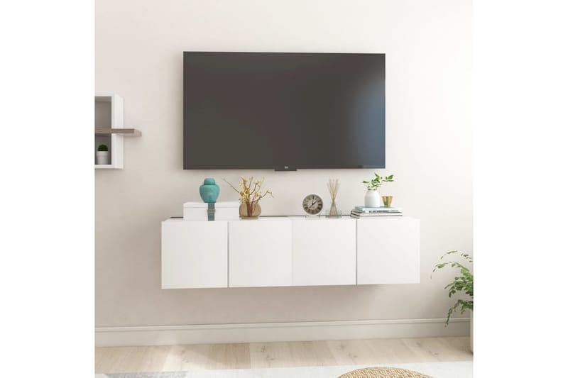 Hengende TV-benker 2 stk hvit 60x30x30 cm - Hvit - TV-skap