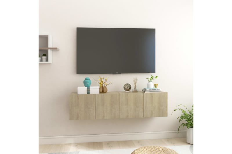 Hengende TV-benker 2 stk sonoma eik 60x30x30 cm - Brun - TV-skap