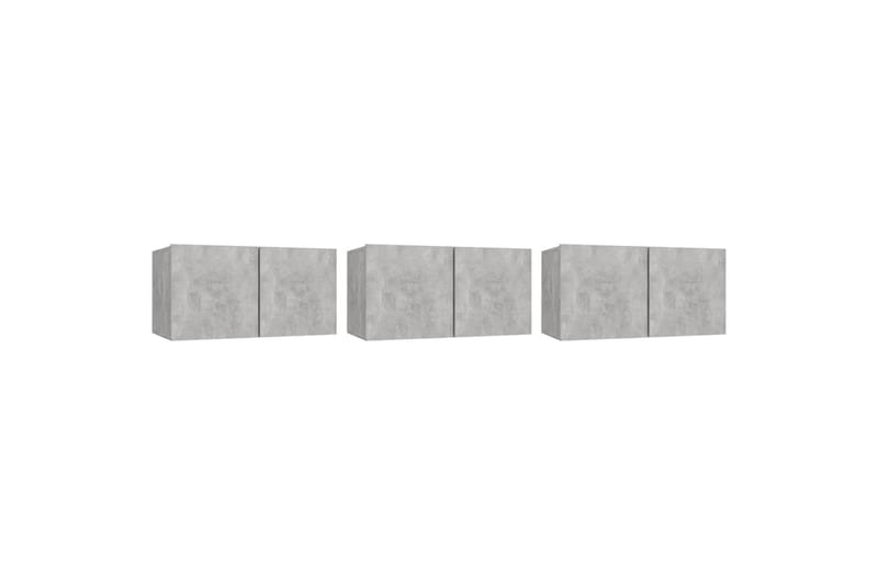 Hengende TV-benker 3 stk betonggrå 60x30x30 cm - Grå - Møbler - Mediamøbel & tv møbel - TV-skap