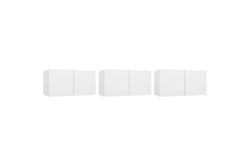Hengende TV-benker 3 stk hvit 60x30x30 cm - Hvit - Møbler - Mediamøbel & tv møbel - TV-skap