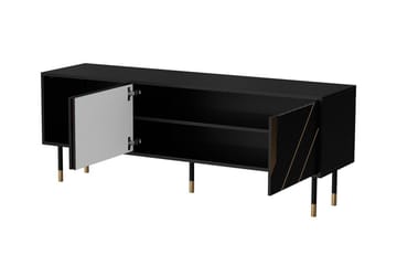 Juniskär Gulvstående TV-benk 154 cm med Oppbevaring i Malt Tre - Svart - Møbler - Mediamøbel & tv møbel - TV-benk & mediabenk
