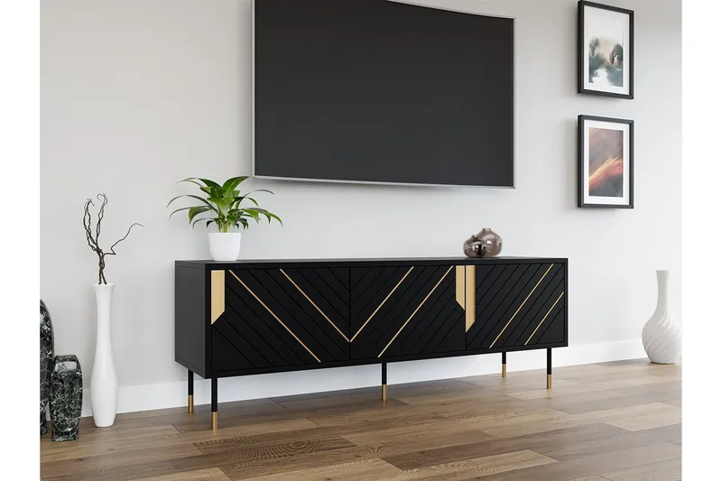 Juniskär TV-benk 154 cm - Svart - Møbler - Mediamøbel & tv møbel - TV-skap