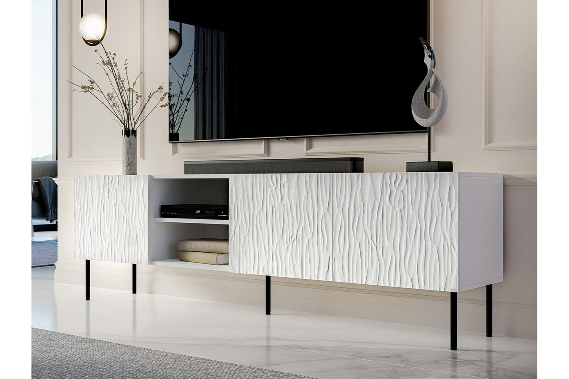 Juniskär TV-benk 190 cm - Hvid - Møbler - Mediamøbel & tv møbel - TV-skap