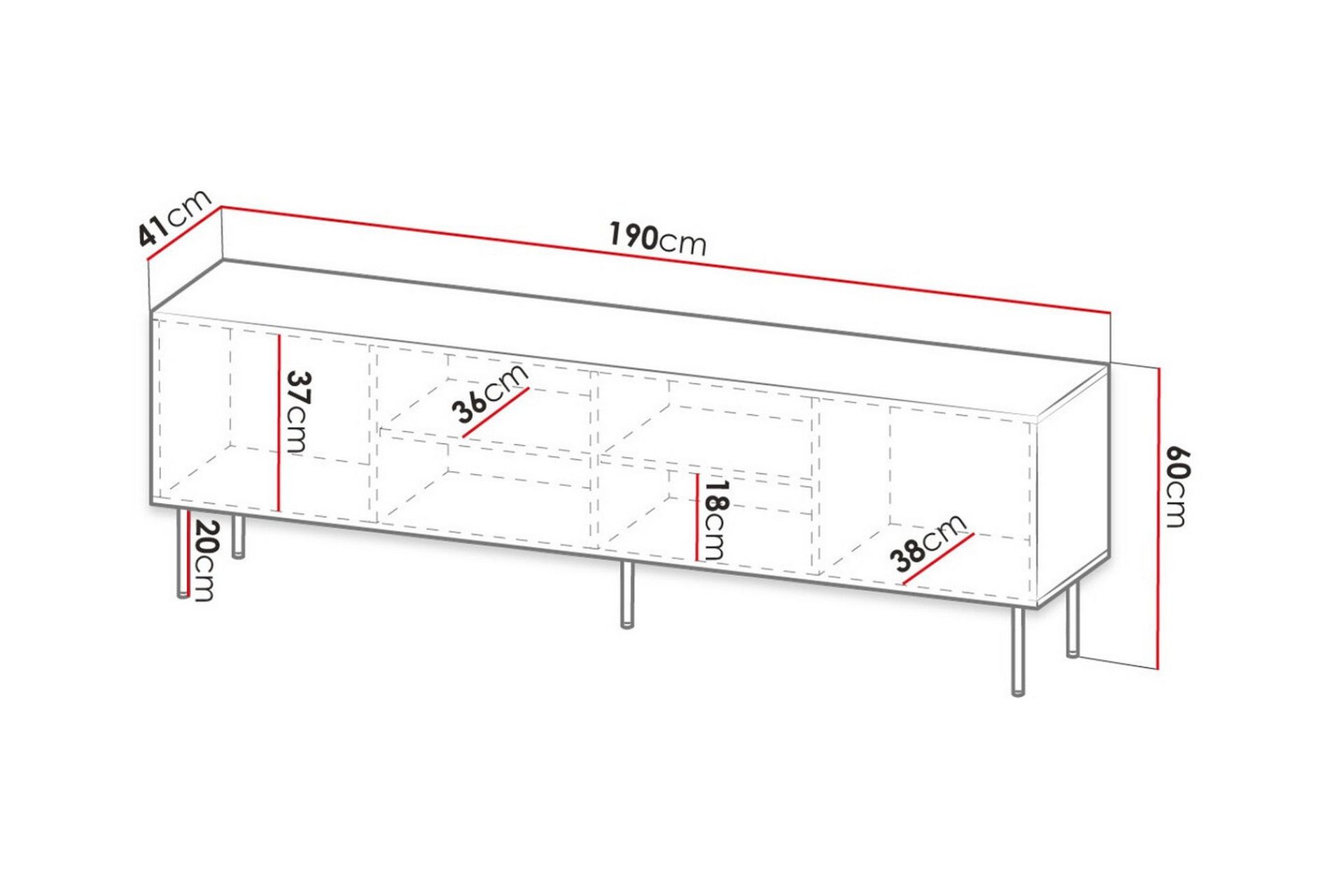 Juniskär TV-benk 190 cm - Hvid - Møbler - Mediamøbel & tv møbel - TV-skap
