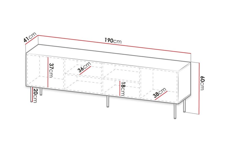 Juniskär TV-benk 190 cm - Hvid - Møbler - Mediamøbel & tv møbel - TV-skap