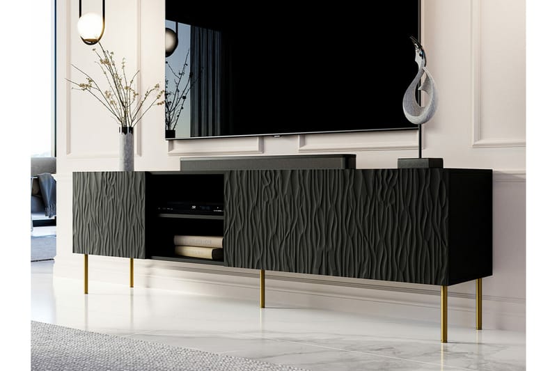 Juniskär TV-benk 190 cm - Svart - Møbler - Mediamøbel & tv møbel - TV-skap