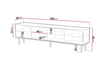 Juniskär TV-benk 204 cm - Svart - Møbler - Mediamøbel & tv møbel - TV-benk & mediabenk