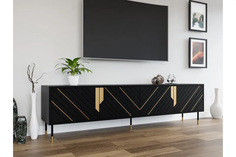 Juniskär TV-benk 204 cm - Svart - Møbler - Mediamøbel & tv møbel - TV-skap