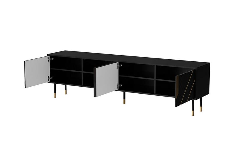 Juniskär TV-benk 204 cm - Svart - Møbler - Mediamøbel & tv møbel - TV-skap
