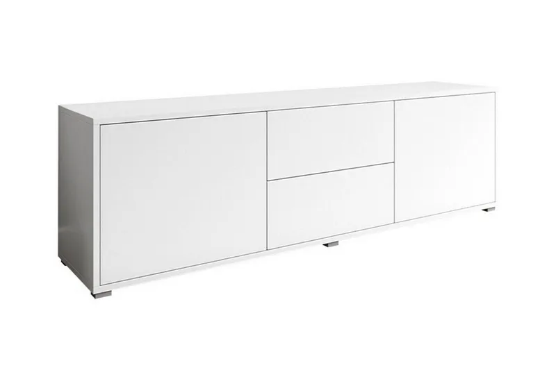 Kintore Gulvstående TV-benk 141 cm med Oppbevaring i Malt Tre, Hvit