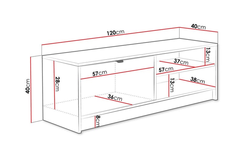 Kintore TV-skap 120 cm - Svart - Møbler - Mediamøbel & tv møbel - TV-skap