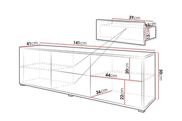Kintore TV-skap 141 cm - Møbler - Mediamøbel & tv møbel - TV-benk & mediabenk