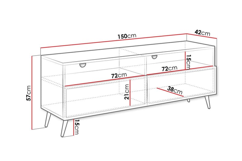 Kintore TV-skap 150 cm - Svart - Møbler - Mediamøbel & tv møbel - TV-skap